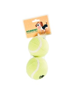 Игрушка для собак мячи теннисные Ф 8 см 2 шт Homepet