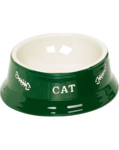 Одинарная миска для кошек и собак керамика зеленый 0 14 л Nobby