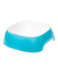 Одинарная миска для кошек и собак пластик резина голубая 0 75л Ferplast
