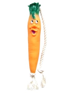 Игрушка для собак морковь на веревке оранжевый 21 см Зооник