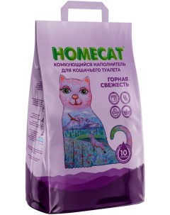 Наполнитель для туалета кошек Горная свежесть комкующийся 10 л Homecat