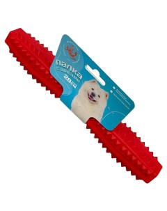 Апорт жевательная игрушка для собак Палка литая с шипами красный 28 см Зооник