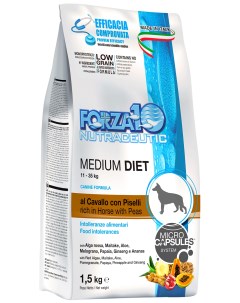 Сухой корм для собак Diet Medium конина рис 1 5кг Forza10