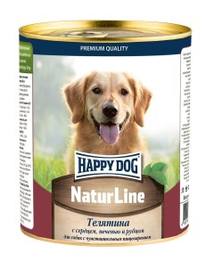 Консервы для собак Natur Line телятина печень сердце рубец 12шт по 970г Happy dog
