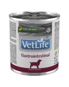 Консервы для собак Vet Life Gastrointestinal при заболеваниях ЖКТ 300г Farmina