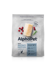Сухой корм для кошек Monoprotein из белой рыбы 400 г Alphapet