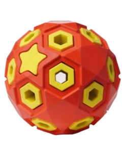 Развивающая игрушка для собак Мяч Звездное небо красный желтый 8 см 1 шт Homepet