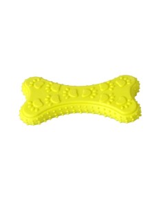 Жевательная игрушка для собак Косточка с рисунком лапки желтый длина 10 5 см Homepet