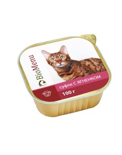 Консервы для кошек суфле с ягненком 100г Biomenu