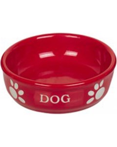Миска для собак с рисунком Dog керамическая красная 15 5 см на 6 5 см Nobby