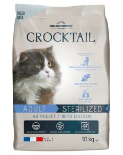 Сухой корм для кошек Crocktail Sterelized для стерилизованных курица 10кг Flatazor