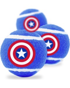 Апорт для собак Теннисный мяч Капитан Америка синий 7 см 3 шт Buckle-down