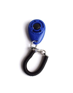 Кликер для дрессировки собак на браслете с карабином темно синий Bentfores