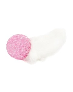 Дразнилка для кошек Хвост кроличий натуральный мех розовый 21 см Titbit