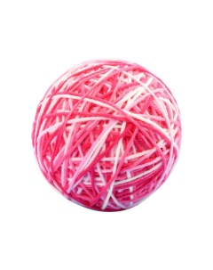 Игрушка для кошек Мячик с колокольчиком розовый белый диаметр 10 см Bentfores