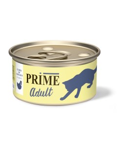 Консервы для кошек MEAT ADULT CAT с курицей в соусе 75г Prime