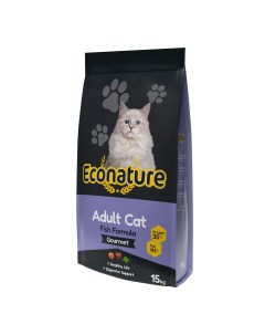 Сухой корм для кошек Adult Cat Fish Formula Gourmet с рыбой 15 кг Econature