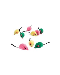 Мягкая игрушка для кошек Мышь радужная плюш разноцветный 5 см 9 шт Beeztees