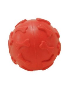 Жевательная игрушка для собак Мяч с рисунком косточки с пищалкой длина 6 см Homepet
