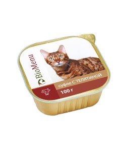 Консервы для кошек суфле с телятиной 100г Biomenu