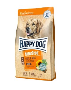 Сухой корм для собак для улучшения состояния кожи и шерсти утка рис 12кг Happy dog