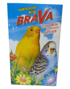 Сухой корм для волнистых попугаев 500 г Brava