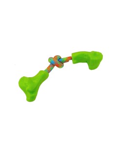 Игрушка для собак Двойная кость на канате цвета в ассортименте 23 см Dogman