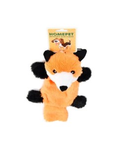Игрушка пищалка мягкая игрушка для собак лиса оранжевый черный 43 см Homepet