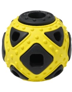 Развивающая игрушка для собак мяч фигурный черный желтый 6 4 см Homepet