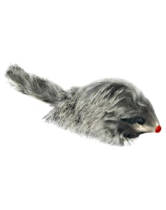 Игрушка пищалка для кошек Мышка натуральный мех серый 7 5 см Триол