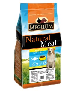 Сухой корм для взрослых собак чувствительное пищеварение рыба и рис 15 кг Meglium