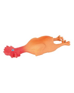 Игрушка пищалка для собак Курица из латекса красный оранжевый 25 см Trixie