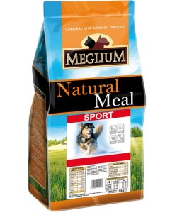 Сухой корм для собак Sport для активных мясо овощи 15кг Meglium