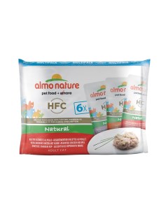 Влажный корм для кошек HFC Natural ассорти с курицей 6шт по 55г Almo nature