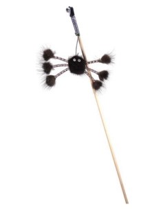 Дразнилка для кошек Норковый паук на веревке пластик черный 50 см Dogman