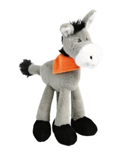 Мягкая игрушка для собак Ослик с банданой серый 24 см Trixie