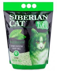 Впитывающий наполнитель соевый зеленый чай 6 л Сибирская кошка