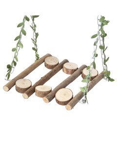 Игрушка для птиц Качели деревянные 23 х 21 х 14 см коричневый зеленый Bentfores
