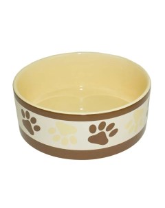 Одинарная миска для кошек и собак керамика бежевый коричневый 0 29 л Dogman