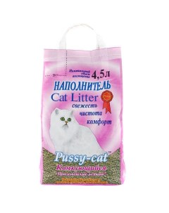 Комкующийся наполнитель бентонитовый 3 шт по 4 5 л Pussy-cat