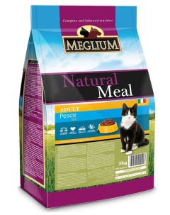 Сухой корм для кошек Adult рыба 3кг Meglium