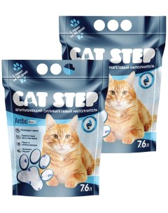Наполнитель для туалета кошек Arctic Blue силикагелевый впитывающий 2 шт по 7 6 л Cat step