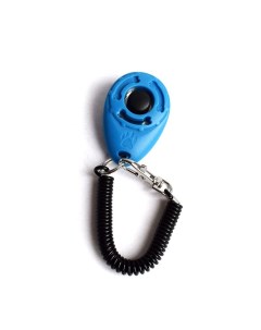 Кликер для дрессировки собак на браслете с карабином синий Bentfores