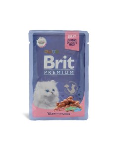 Влажный корм для котят Premium кролик в желе 85 гр Brit*