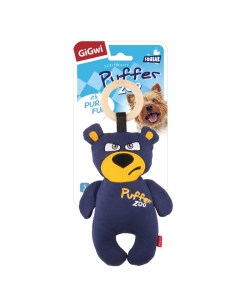 Мягкая игрушка для собак Медведь с пищалкой синий длина 18 см Gigwi