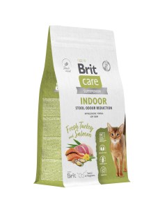 Сухой корм для кошек CARE Cat Indoor Stool Odour Reduction индейка и лосось 1 5кг Brit*