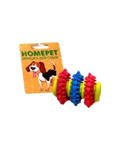 Жевательная игрушка для собак мяч регби разноцветный длина 7 см Homepet