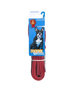 Поводок для собак Лайт капроновый с латексной нитью бордовый 2м 20мм Зооник
