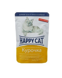 Влажный корм для кошек курица 100г Happy cat