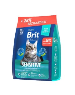 Сухой корм для кошек Premium Cat Sensitive с ягненком 2 5 кг Brit*